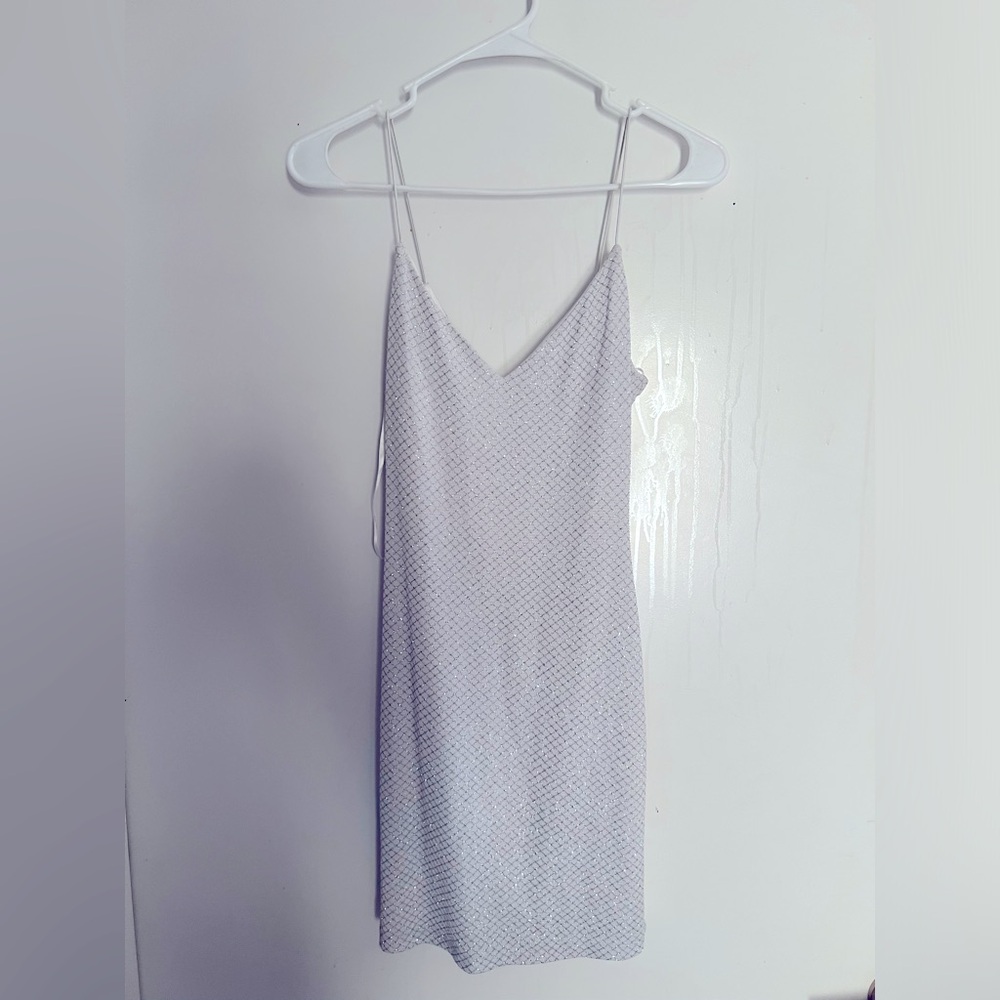 White and silver dress